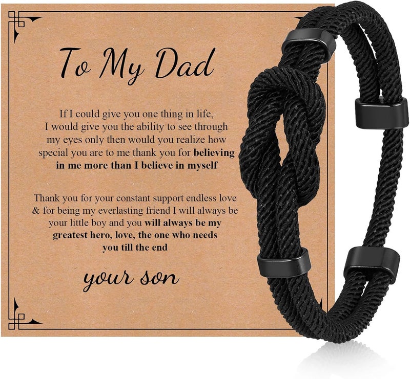 TempBeau Store Love Knot Bracelet Gift for Men - Braided Cord Rope Bracelets for Men,String Bracelet with Infinity Knot Anniversary Birthday Gifts - Image 1